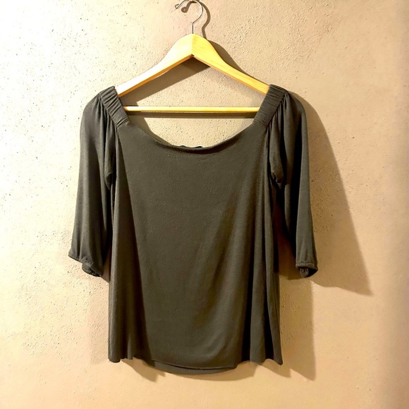 Bailey 44 off shoulder shirt, army dark green, size S - Picture 6 of 9
